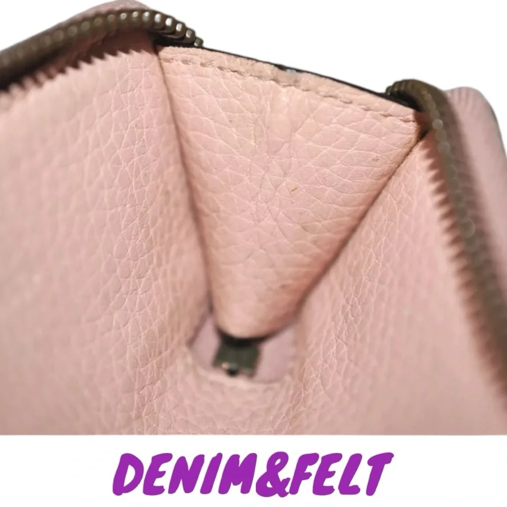 🐝GUCCI Pink Cellarius Calfskin Blind For Love Animalier‎ Zip  Key Case/Pouch